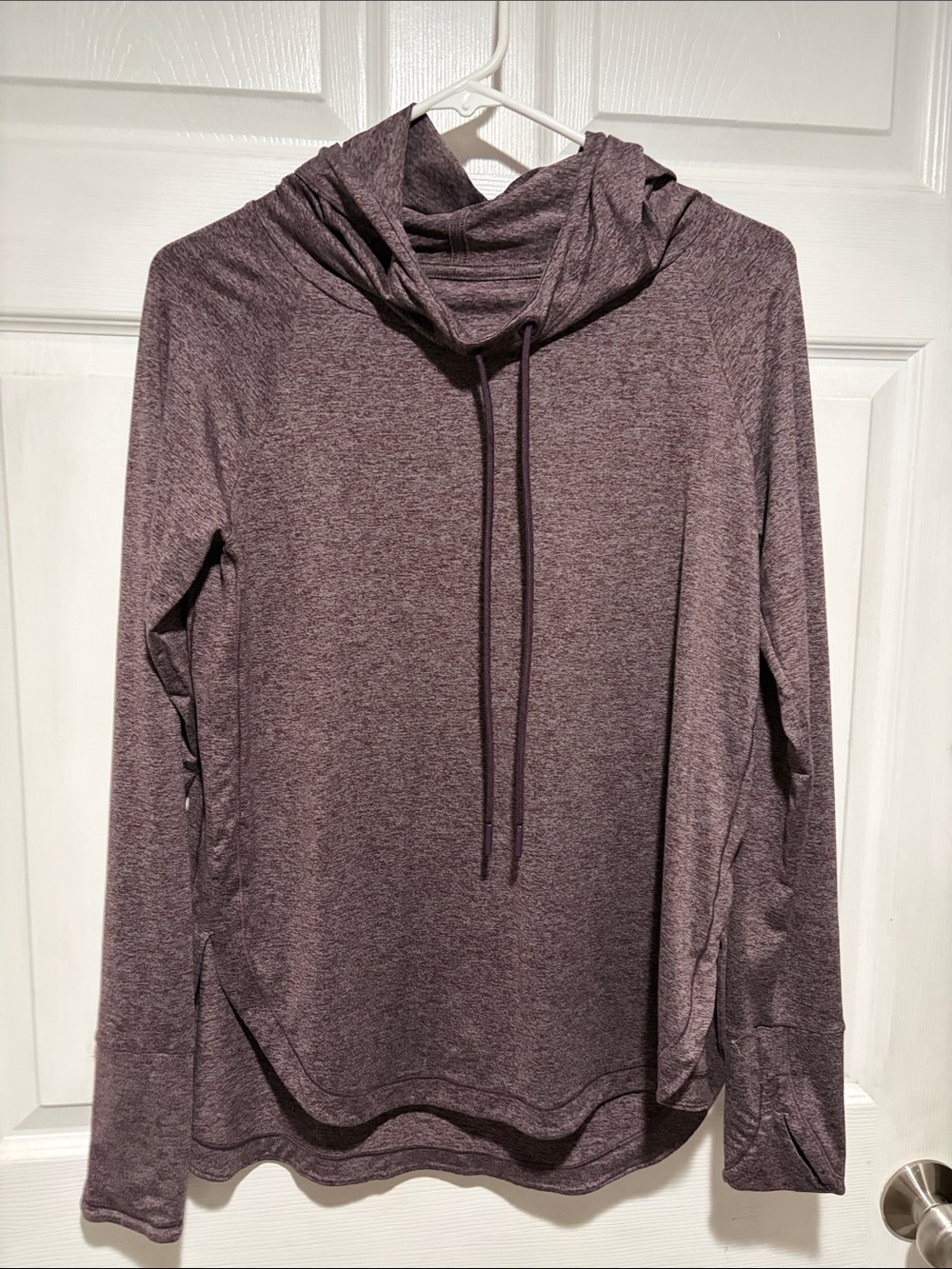 Athleta Heathered Plum Pullover with Hood